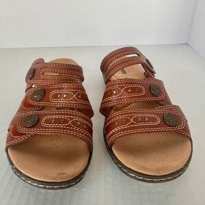 Clarks Brown Leather Sandals